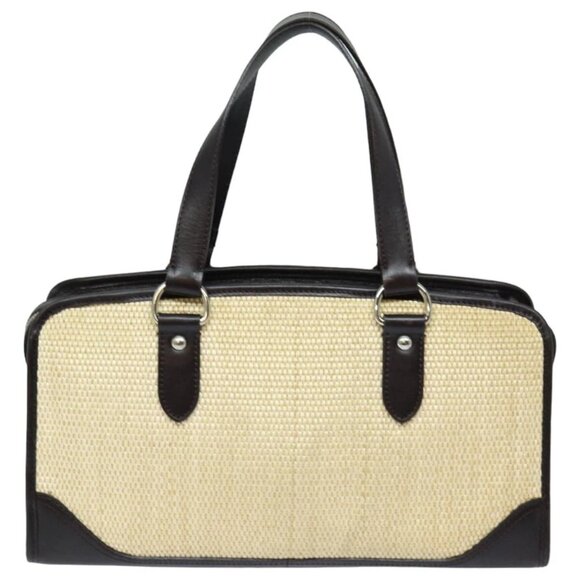 BURBERRY Tote Bag Straw Beige Auth - Picture 3 of 16